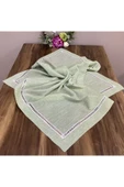 OYA home Yeşil Kolber Detaylı Kare Örtü -100*100 Cm - 1