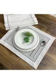 OYA home Gri Piko Dikişli Amerıkan Servis Set - 6 Lü - 1