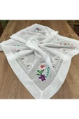 OYA home Dantelli & Kaneviçeli Kare Örtü - 100 *100  cm - 7