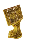 Kutulu Allah-Muhammed Kur'an-ı Kerim Hediyelik Metal Biblo Gold Rengi - 4