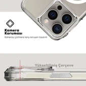 Apple iPhone 15 Pro Kılıf M-safe Şarj Özellikli Airbagli Şeffaf Zore İncek Kapak - 7