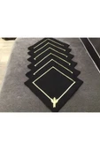 OYA home Kahve Sunum Peçete Set (6) - Siyah Zemin & Tek Gold Çiçek - 4