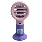3 Kademeli Şarjlı Mini El Fanı - Mor Pembe - 4
