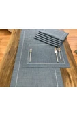 OYA home Güvercin Mavisi Ranırlı Amerikan Servis Takımı ( 7 Parça) - 1