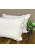 OYA home Gri Biyeli Pamuk Saten Yatma Yastık -50*70 Cm ( 2li) - 1