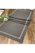 OYA home Koyu Gri & Kırık Beyaz Çift Dikişli Ranır -45*150 Cm - 3