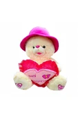 HALLEY Pl78501 Peluş Şapkalı Kalpli Ayı 45 Cm - 1