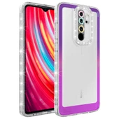 Xiaomi Redmi Note 8 Pro Kılıf Simli ve Renk Geçiş Tasarımlı Lens Korumalı Zore Park Kapak - 1