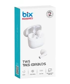 Bix TW5 Soundcraft Bluetooth 5.3 Çift Mikrofonlu TWS Kablosuz Kulak içi Kulaklık Beyaz - 1
