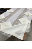 OYA home Gül Dantel Desenli Masa Örtüsü & Peçete (12) Set -13 parça - 3