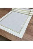 OYA home Altın Sim Çift Pikolu Masa Örtüsü(1) & Ranır(1) & Peçete(8) & Amerikan Servis(8) - 18 Parça - 2