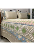 OYA home Renkli Dantelli Yatak Örtüsü -3 parça - 5