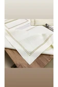 OYA home Altın Sim Çift Dikişli Masa(1) & Ranır(1) & Amerıkan Servis (8) Set -10parça - 1