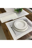 OYA home Gümüş Piko Detaylı Amerikan Servis(8) & Ranır (1) Set- 9 Parça - 1