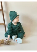 Mia Baby Pamuk Bereli 3'lü Takım Bebek ve Çocuk Nefti Yeşil - 2