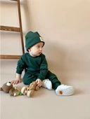 Mia Baby Pamuk Bereli 3'lü Takım Bebek ve Çocuk Nefti Yeşil - 1