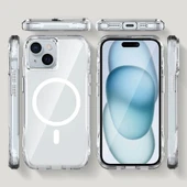 Apple iPhone 15 Kılıf M-safe Şarj Özellikli Airbagli Şeffaf Zore İncek Kapak thumbnail 6