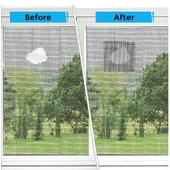 48 mm x 2 Metre Yapışkanlı Sineklik Tülü Tamir Bandı Yırtık Kopmuş Delik Fiber Tül Yapıştırma Gri thumbnail 4