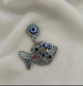 Magnet Balık Taşlı Metal Buzdolabı Süsü Mıknatıslı Mağnet - 1