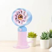 3 Kademeli Şarjlı Mini El Fanı - Mavi Pembe - 1