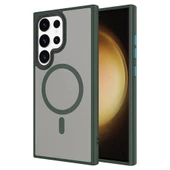 Galaxy S24 Ultra Kılıf Sert PC Arka Yüzey Wireless Şarj Özellikli Zore Flet M-safe Kapak thumbnail 1