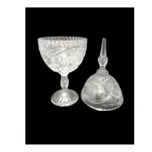 KRISTAL CAM AYAKLI ŞEKERLİK,KURABİYE SUNUMLUK 15x15x32cm - 3