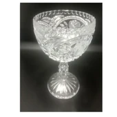 KRISTAL CAM AYAKLI ŞEKERLİK,KURABİYE SUNUMLUK 15x15x32cm - 2