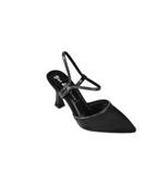 YAZKIŞ Kadın Ten Gümüş Siyah Saten Bilekten Taşlı 9cm Şamdan Topuk Sivri Burun Abiye Ayakkabı thumbnail 1