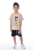 Mickey Baskılı 2'li Şort - T-Shirt Çocuk Takım - 4
