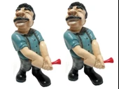 GOLF OYNAYAN ADAM SET , EL YAPIMI BİBLO,DEKORATİF FİGÜR,HEDİYELİK EŞYA 18cm - 1