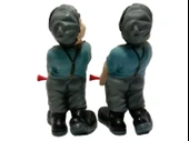 GOLF OYNAYAN ADAM SET , EL YAPIMI BİBLO,DEKORATİF FİGÜR,HEDİYELİK EŞYA 18cm - 3