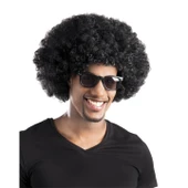 Nessiworld Siyah Renk Kıvırcık Afro Bonus Peruk Parti Peruğu - 1