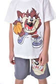 Tazmanya (Tasmanian Devil) Baskılı 2'li Şort - T-Shirt Çocuk Takım - 5