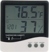 Growers Edge Büyük Ekran Dijital Termometre - Nem Ölçer - Saat / Thermometer / Hygrometer - 3