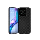 Xiaomi Mi 14 Kılıf M-safe Şarj Özellikli 600D Kevlar Zore Krek Karbon Kapak - 1