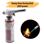 Çakmaklı Pürmüz Yedek Kartuşu Kamp Gazı 227 Gram Piknik Kamp Mangal Mutfak Ateş Tutuşturucu Set - 1