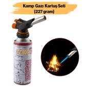 Çakmaklı Pürmüz Yedek Kartuşu Kamp Gazı 227 Gram Piknik Kamp Mangal Mutfak Ateş Tutuşturucu Set thumbnail 1