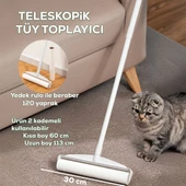 Porsima 3109 Teleskopik Uzun Saplı Yedek Başlıklı Tüy Alma Rulosu Tüy Toz alıcı Rulo 60 Yaprak thumbnail 1