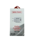 Swiss Power 3A PD/QC Hızlı Şarj Başlık Çift Giriş SWS-C1 - Beyaz thumbnail 3