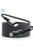 MFS  240W Type-C'den C'ye Hızlı Şarj Kablosu - Akıllı Dijital Ekran, Dayanıklı Çinko Naylon Örgülü - 1