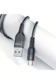 MFS  LED Aydınlatmalı USB Type C Kablosu Hızlı Şarj ve Veri Kablosu 2 M - 1