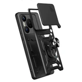 Huawei Pura 70 5G Kılıf Magnetik Standlı Kamera Korumalı Zore Sürgülü Vega Kapak - 5