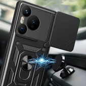 Huawei Pura 70 5G Kılıf Magnetik Standlı Kamera Korumalı Zore Sürgülü Vega Kapak - 4