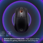 SteelSeries Rival 3 Wireless Gen 2 Gaming Mouse - 2.4GHz ve Bluetooth Bağlantı - Siyah thumbnail 3