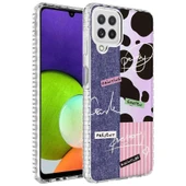 Galaxy M12 Kılıf Airbag Kenarlı Renkli Desenli Silikon Zore Elegans Kapak - 1