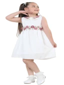 Gülücük Kids G01631-433 Kız Çocuk Keten Jile Elbise thumbnail 3