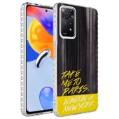 Xiaomi Redmi Note 11 Global Kılıf Airbag Kenarlı Renkli Desenli Silikon Zore Elegans Kapak - 1