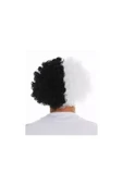 Vipfoni Siyah Beyaz Kıvırcık Afro Bonus Peruk Taraftar Bonus Saç - 2