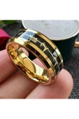 Vipfoni 88 mm Kalp Atışı EKG Aşk Paslanmaz Çelik Unisex Yüzük - 2