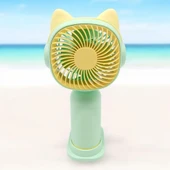 Kedi Figürlü Şarjlı Mini El Fanı - 10